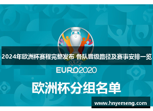 2024年欧洲杯赛程完整发布 各队晋级路径及赛事安排一览